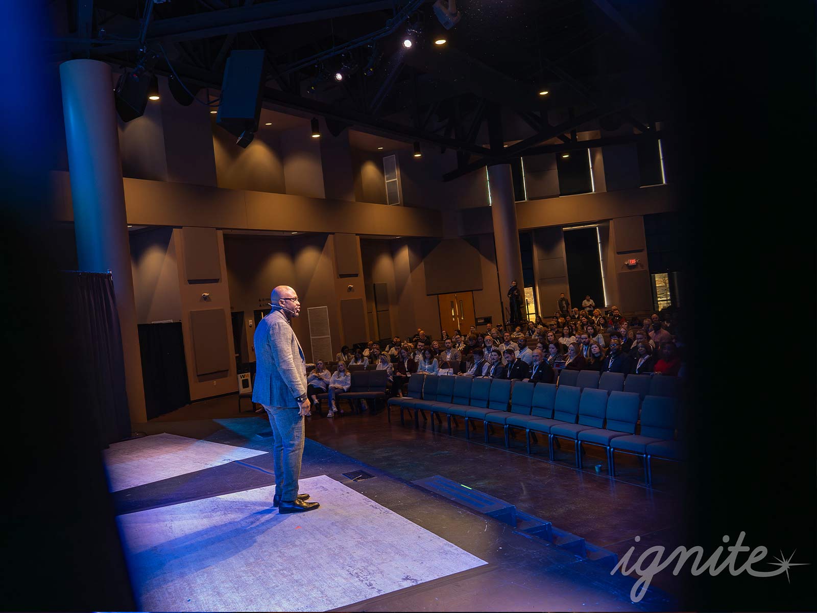 Justin Forsett on stage at Ignite