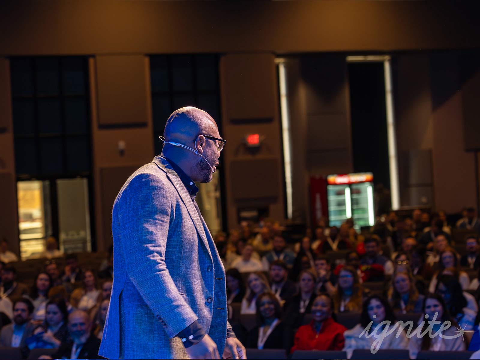 Justin Forsett on stage at Ignite